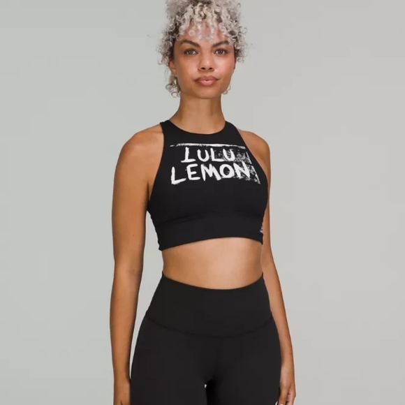 Lululemon Energy High-Neck Longline Bra Ed Curtis Medium Support Sz 4 - Picture 1 of 5